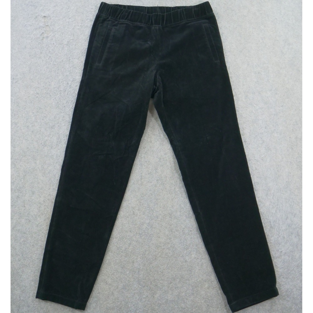 APC Pants Womens Extra Large Black Velvet Elastic Waist James Flat Front New